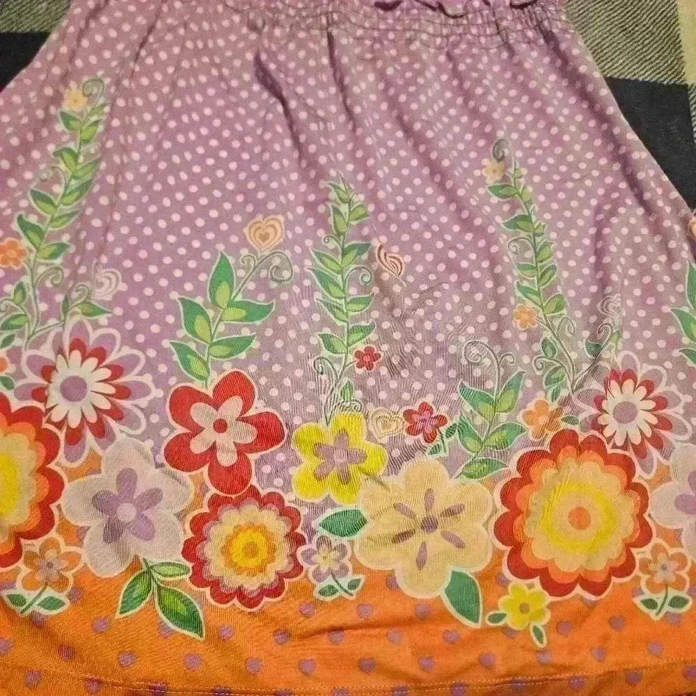 The Children's Place Girls Purple & White Polka Dot Spaghetti Strap Dress Size 5 - Picture 2 of 8